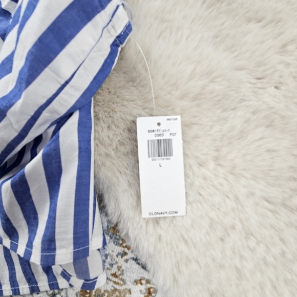 Old Navy Cami Crop Top Blue and White Stripe Large - Picture 7 of 9